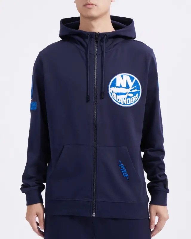 nhl new york islanders tc tonal outline mens dk fz po hoodie midnight navy